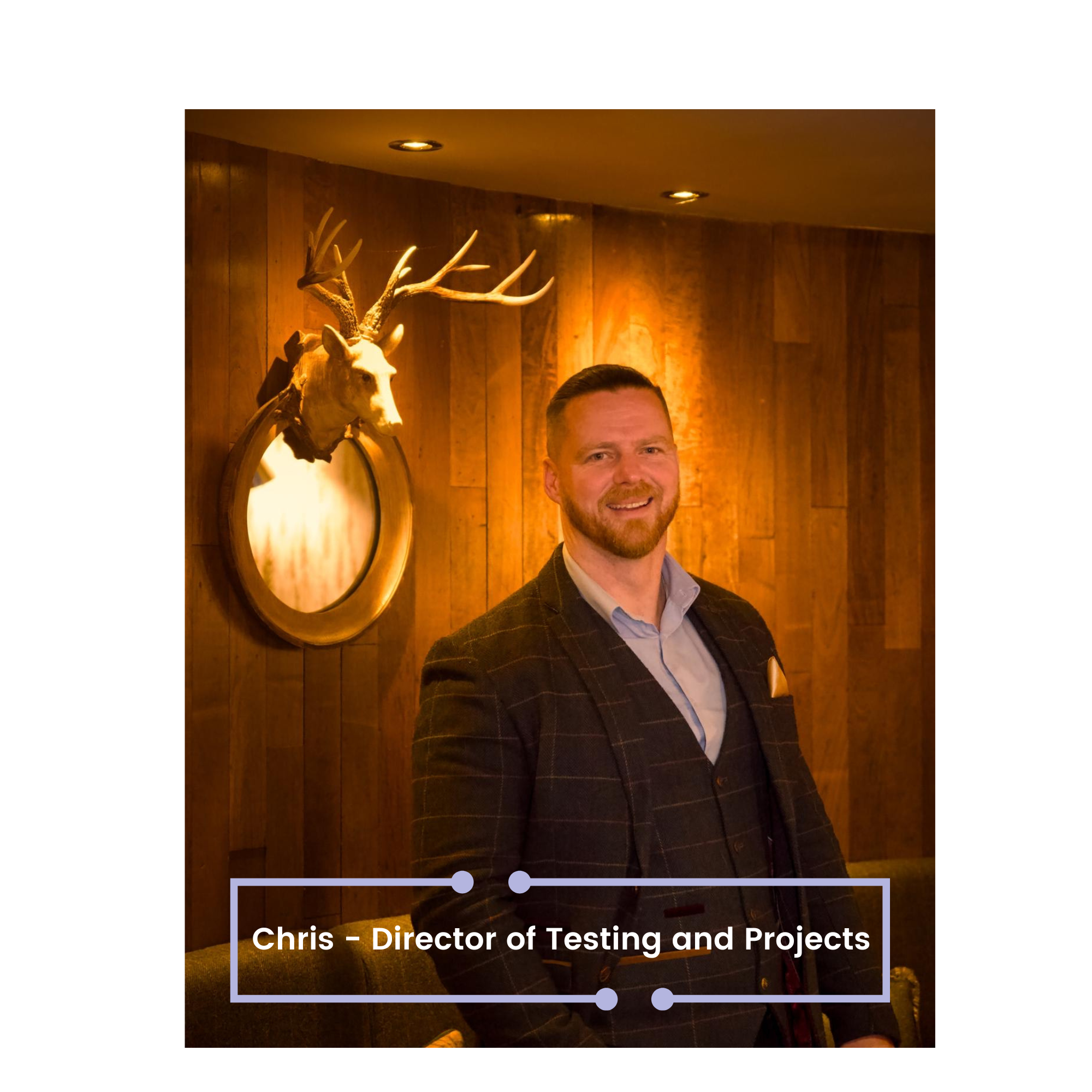 portrait image of Chris Murphy, standing in front of a wood panelled wall